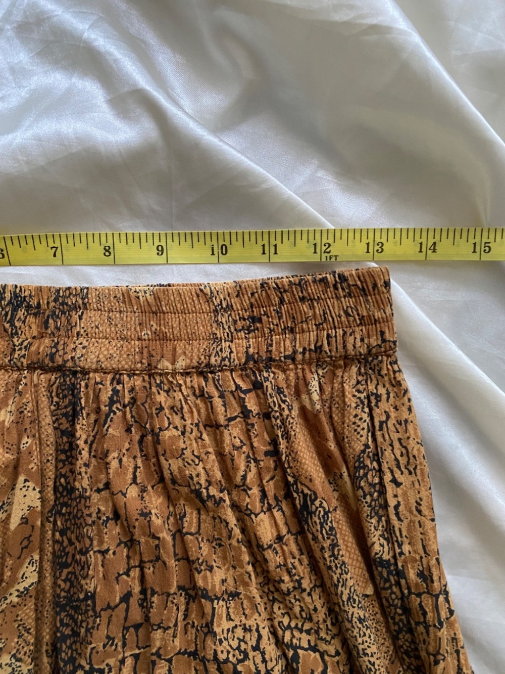 Vintage y2k Phool Brown Snake Python Print Tiered Maxi Skirt Boho Medium - Picture 3 of 7